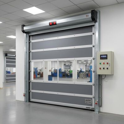 Αγορά 220V 380V AC Βιομηχανική γρήγορη πόρτα τύπου κυλιόμενης ή συρόμενης πόρτας με σύστημα ελέγχου ή αισθητήρα ενεργοποιημένο για βιομηχανική χρήση online manufacture