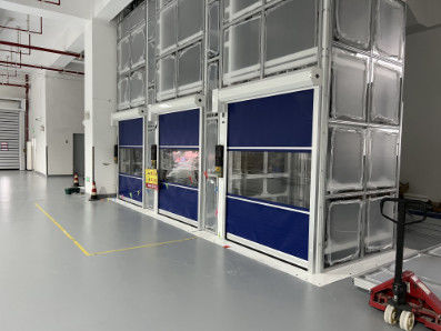 Ζυγισμένο χάλυβα PVC βιομηχανική γρήγορη πόρτα 2m/s 900N / 800N αντοχή σε δάκρυα